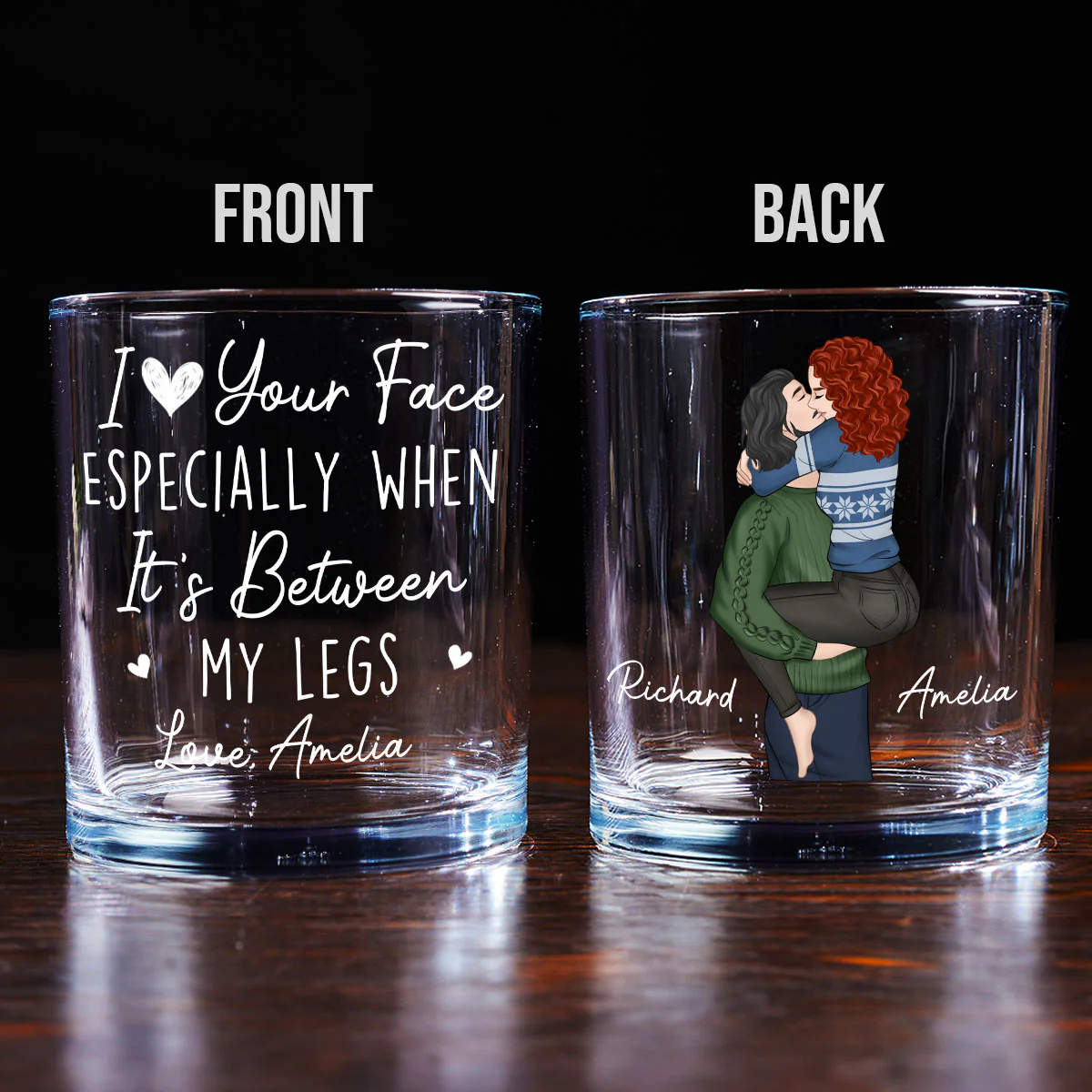 I Really Love Your Face - Personalized Custom Whiskey Glass - Image 4