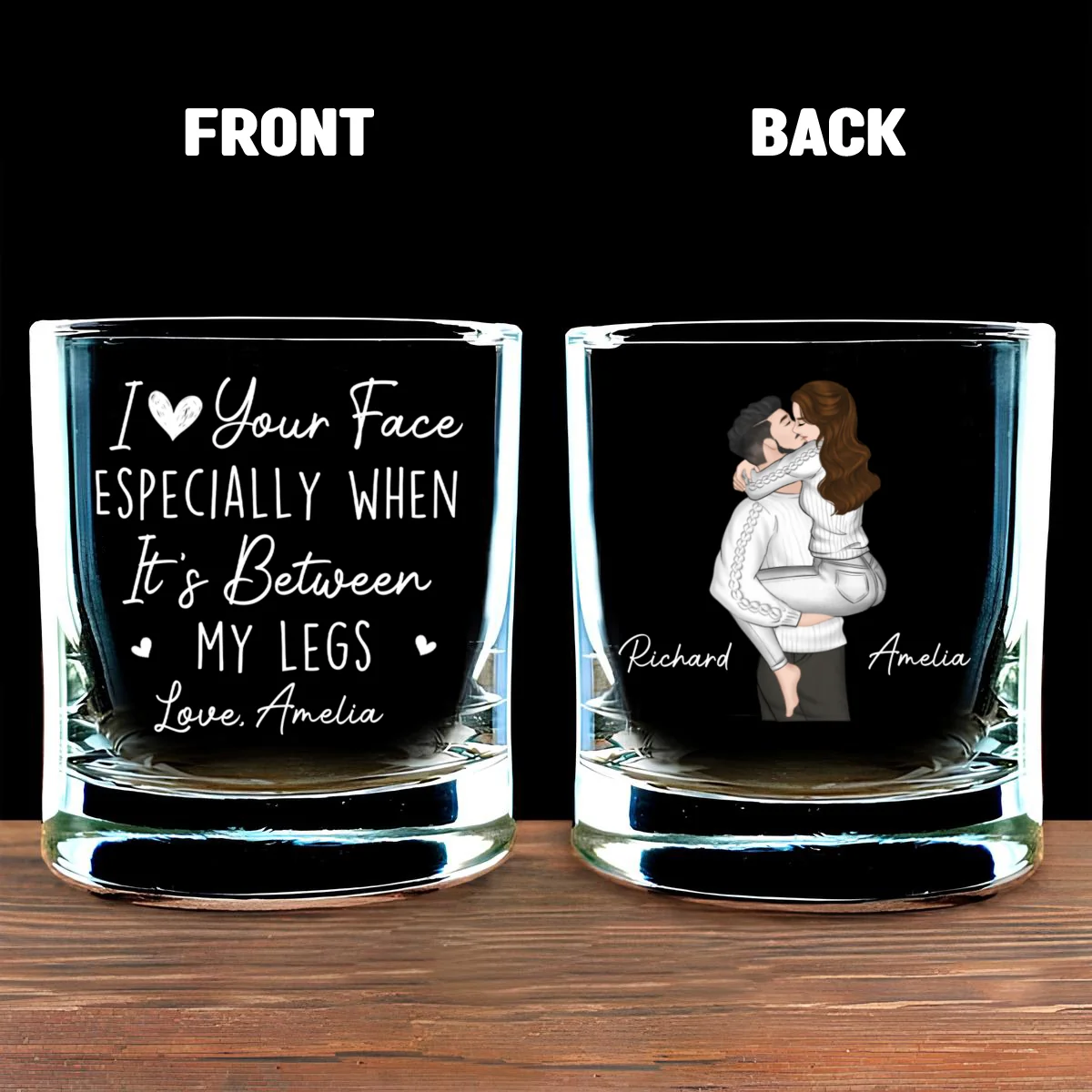 I Really Love Your Face - Personalized Custom Whiskey Glass - Image 6