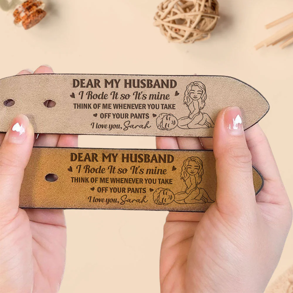 I Rode It So It Is Mine - Personalized Engraved Leather Belt - Image 4