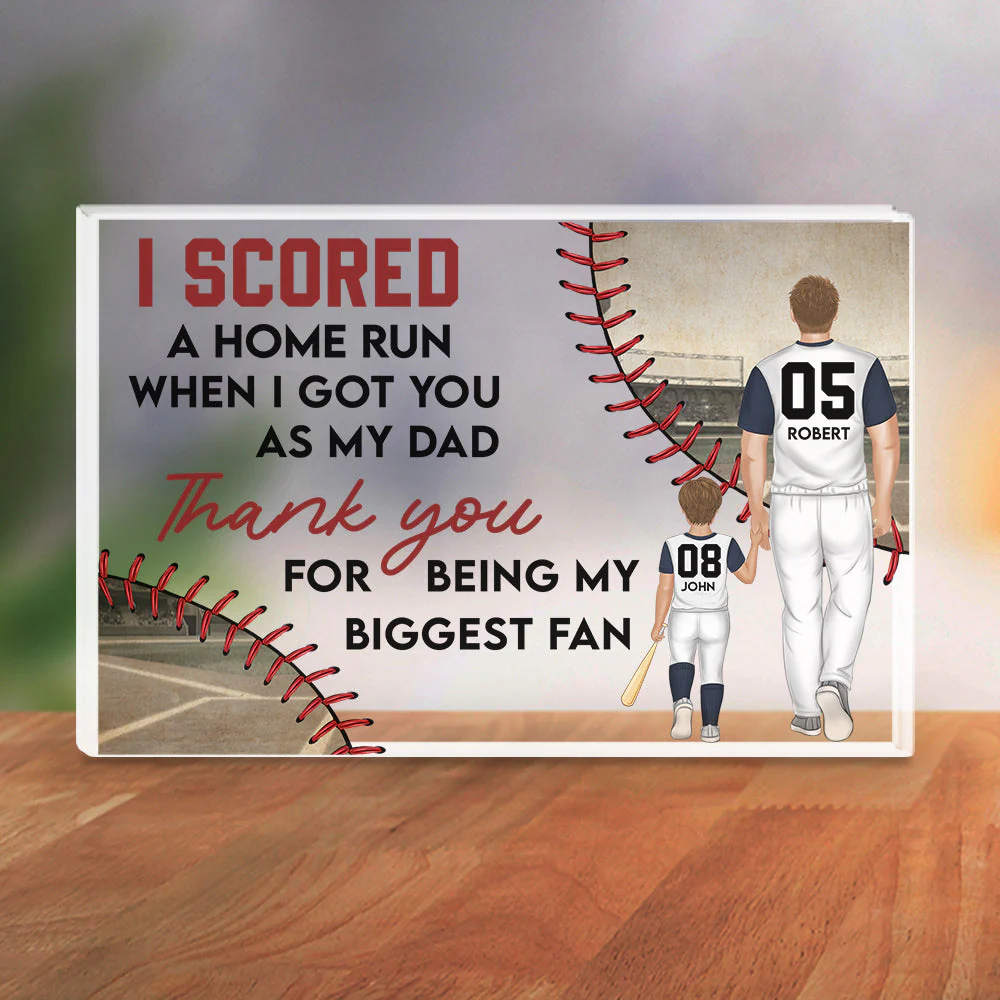 I Scored A Home Run - Personalized Custom Acrylic Plaque - Image 2