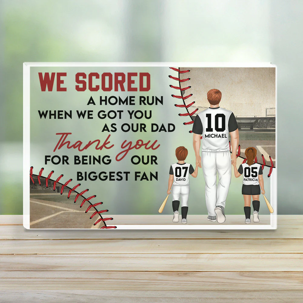 I Scored A Home Run - Personalized Custom Acrylic Plaque - Image 3
