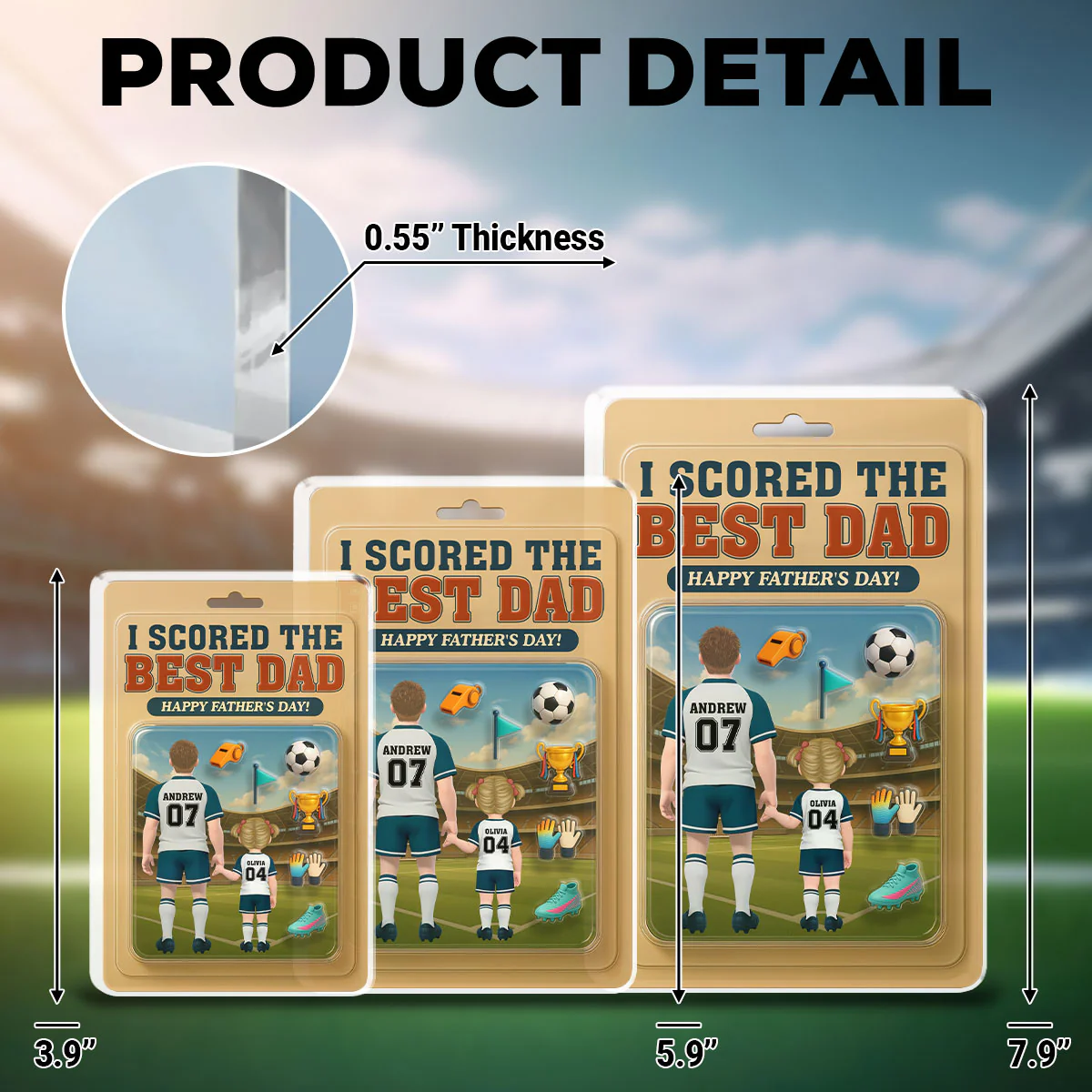 I Scored The Best Dad - Personalized Custom Acrylic Plaque - Image 4