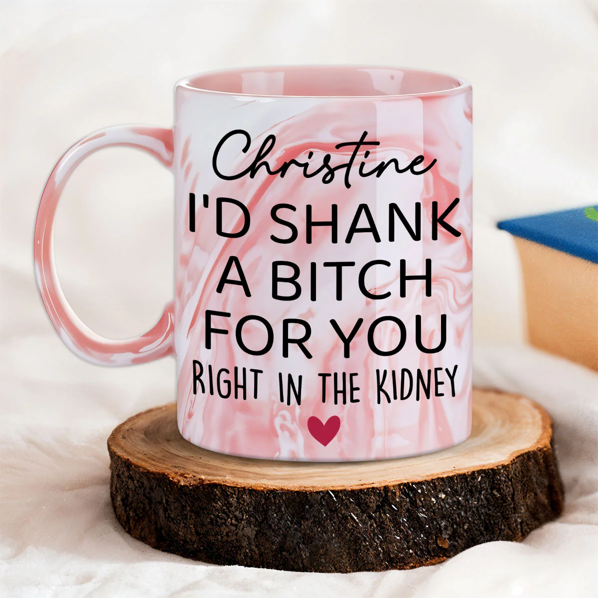 I Shank For You - Personalized Custom Pink Marble Mug - Image 4