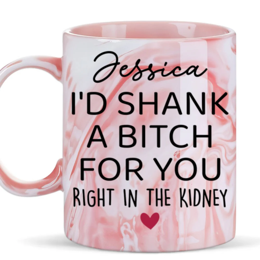 I Shank For You - Personalized Custom Pink Marble Mug - Image 5