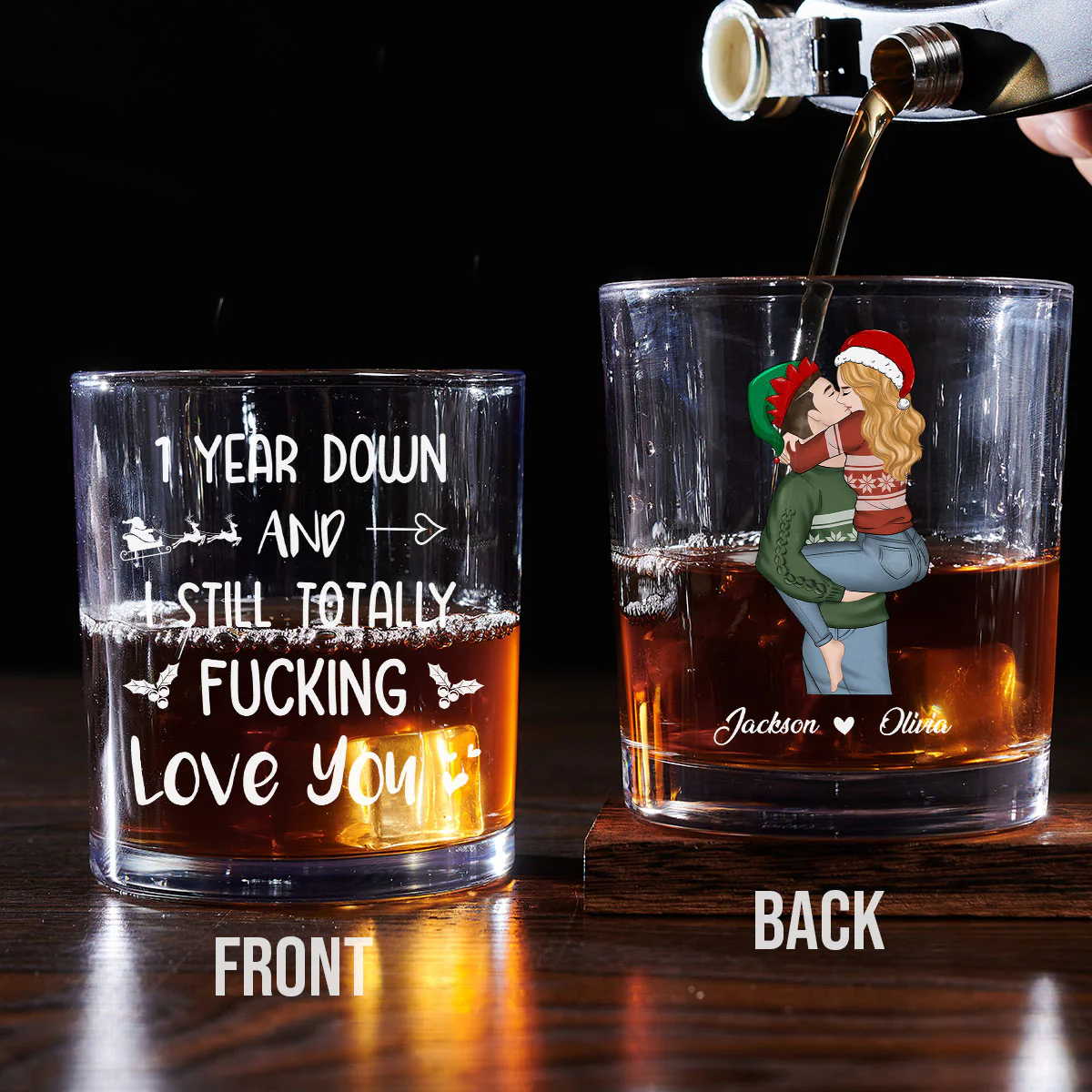 I Still Love You A Lot - Personalized Custom Whiskey Glass - Image 4