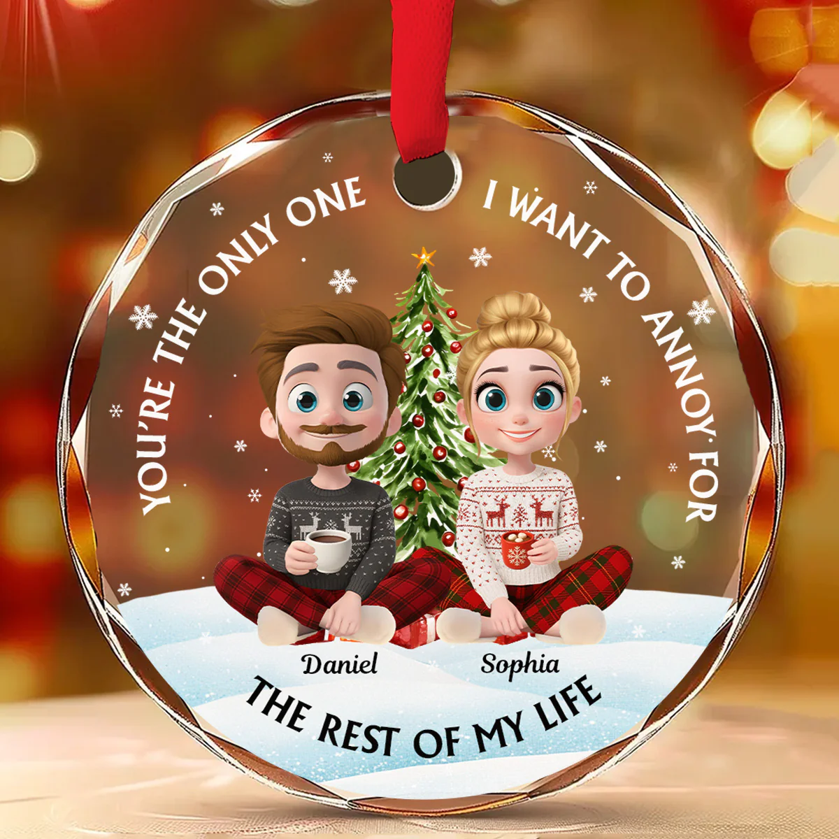 I Want To Annoy You - Personalized Custom Glass Ornament - Image 2