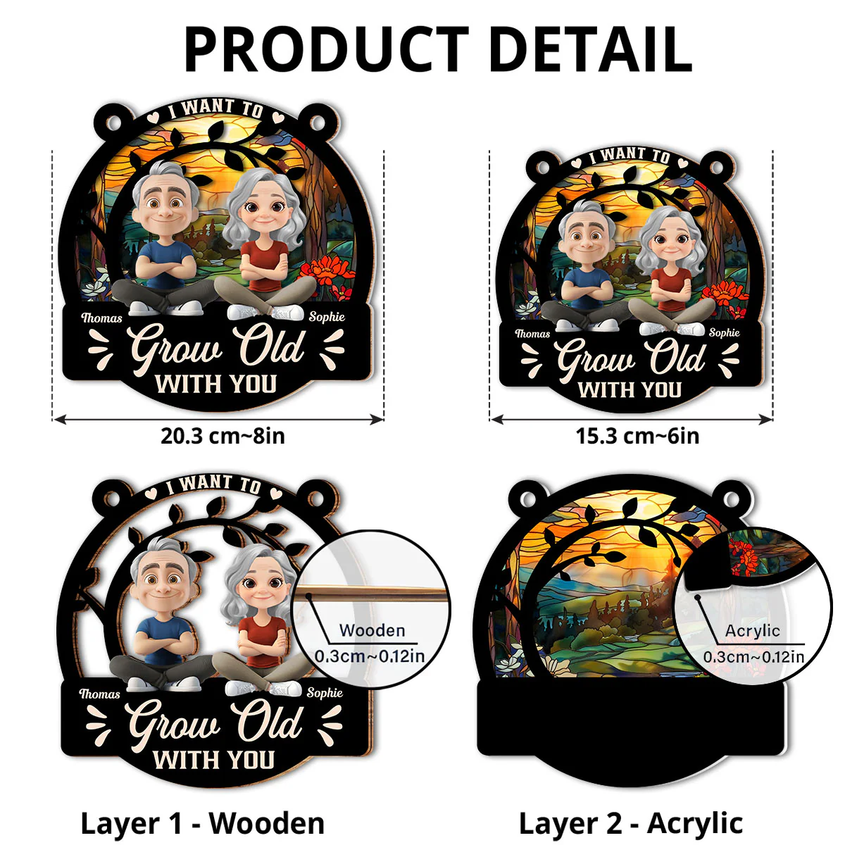 I Want To Grow Old With You - Personalized Custom Suncatcher - Image 4