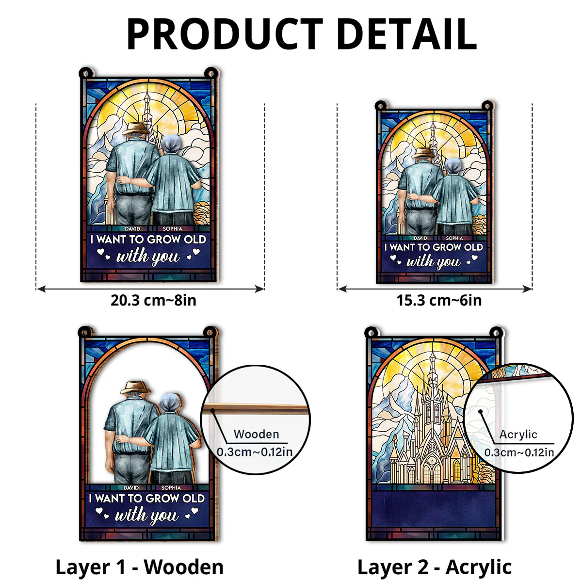 I Want To Grow Old With You - Personalized Custom Suncatcher - Image 4