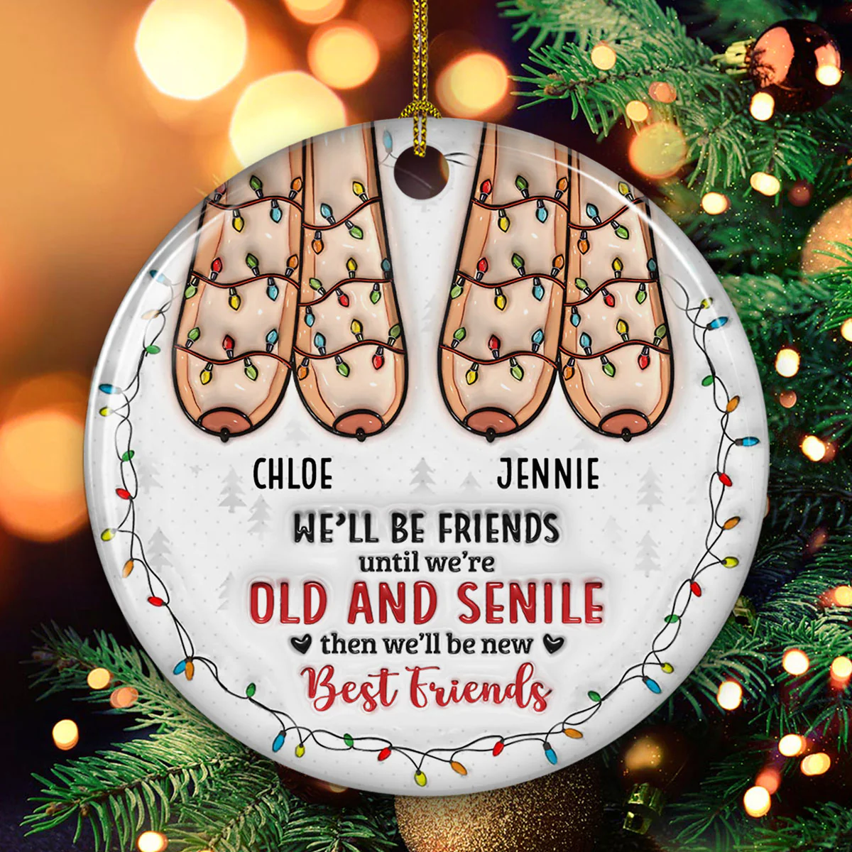 I Want To Share Every Moment With You - Personalized Custom 3D Inflated Effect Ceramic Ornament - Image 2