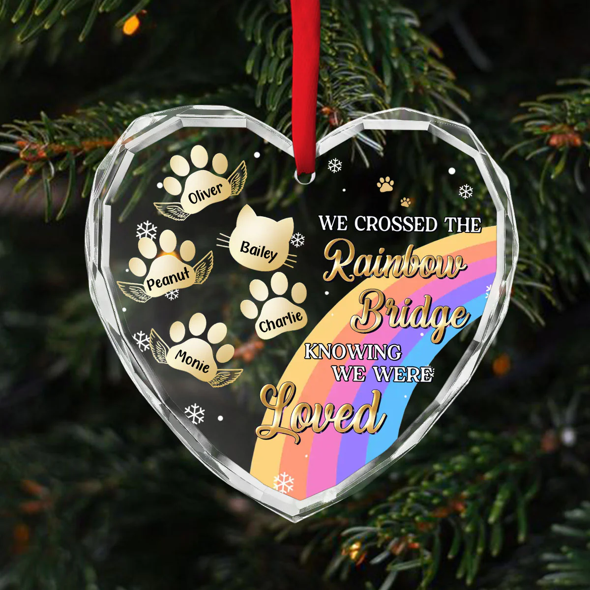 I Was Loved - Personalized Custom Glass Ornament - Image 3