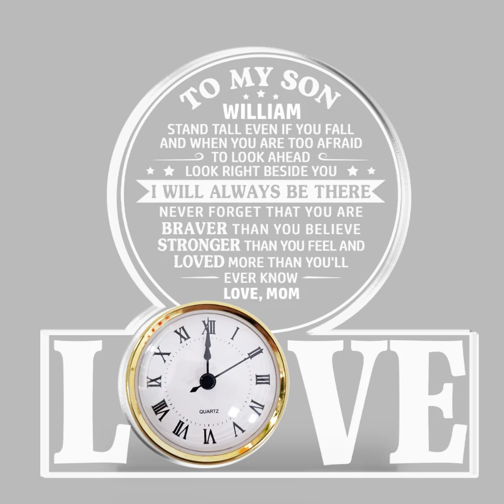 I Will Always Be There - Personalized Custom Acrylic Desk Clock Plaque - Image 7