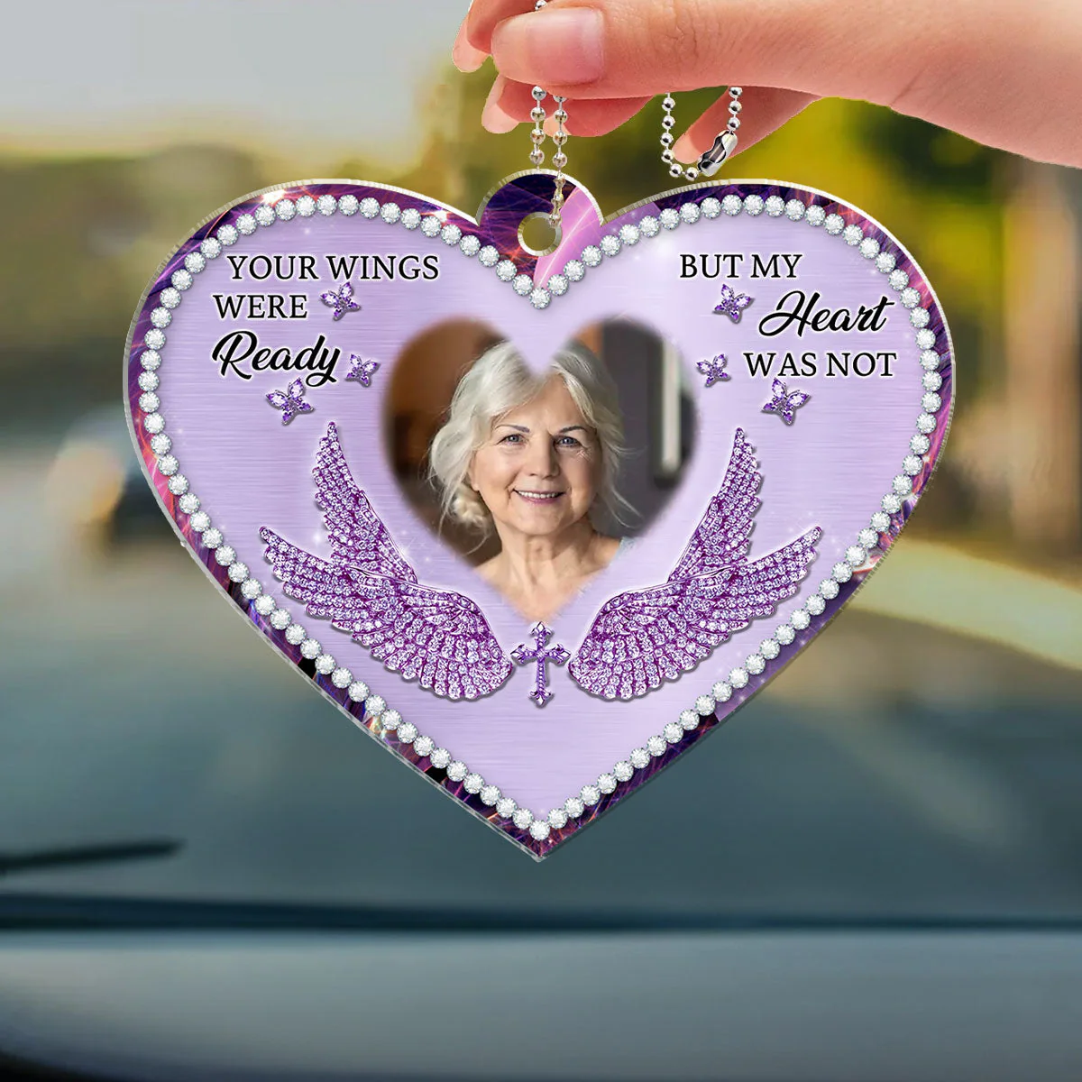 I Will Always Carry Mom With Me - Personalized Custom Car Ornament - Image 3