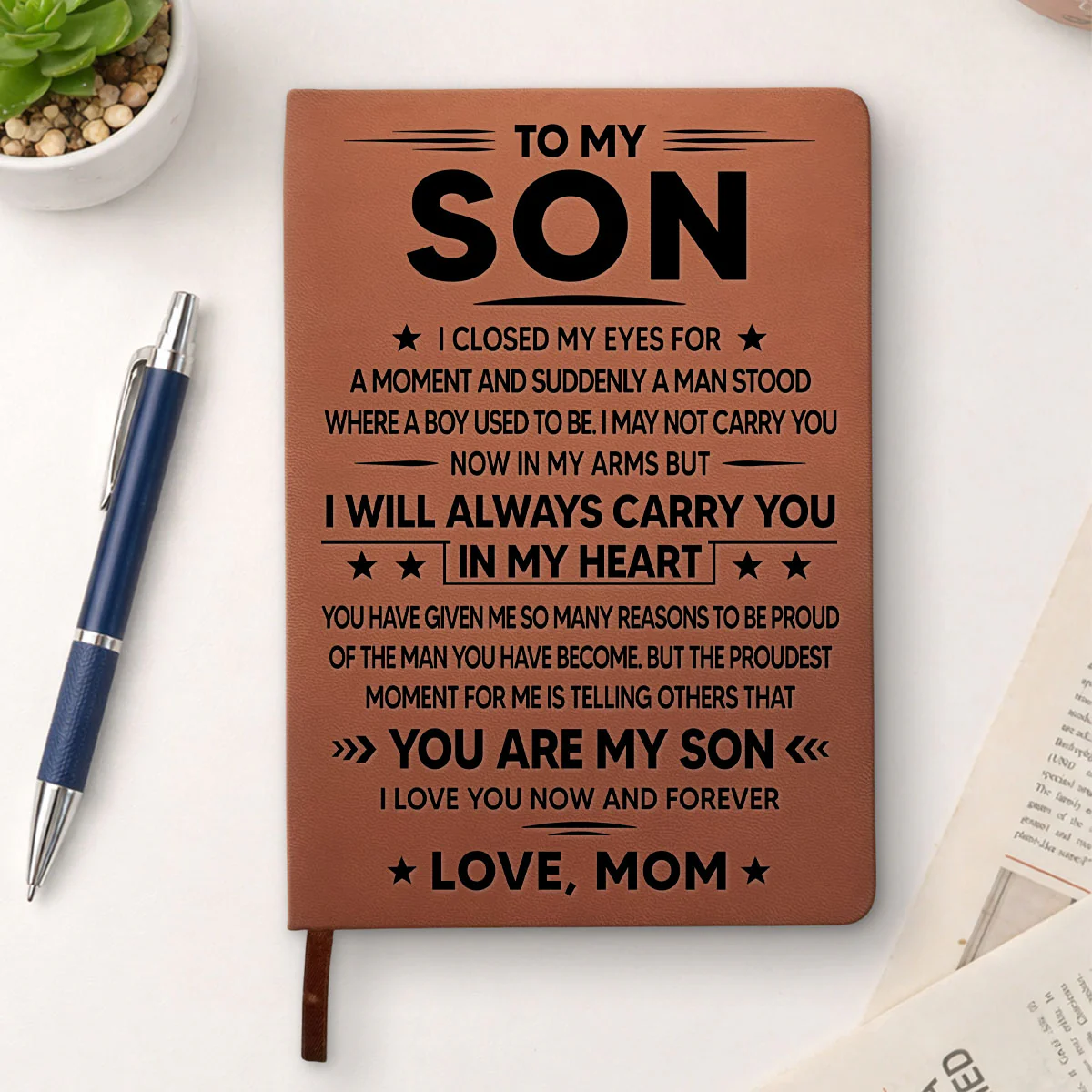 I Will Always Carry You - Personalized Custom Leather Journal - Image 2