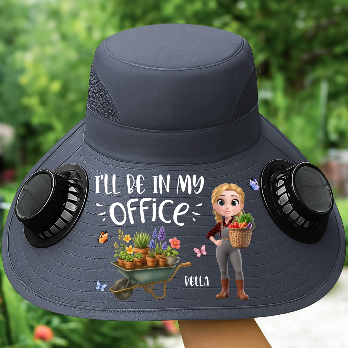 I Will Be In My Office - Personalized Custom Solar Fan Hat - Image 9