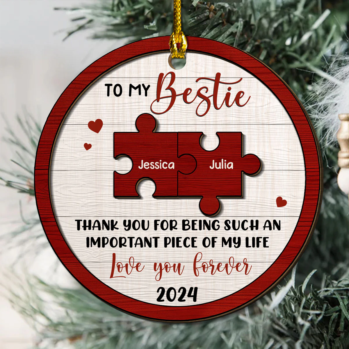 I Will Be There Pinky Promise - Personalized Custom Freeshape 2-Layered Wood Ornament - Image 4