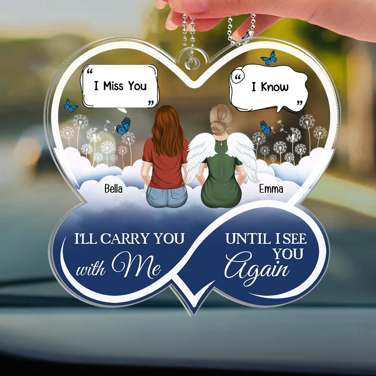 I Will Carry You With Me - Personalized Acrylic Car Ornament - Image 3