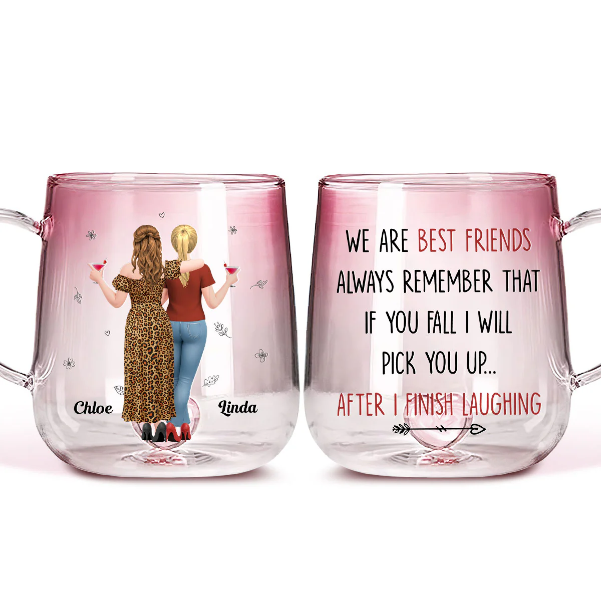 I Will Pick You After - Personalized Custom Pink Gradient Glass Mug