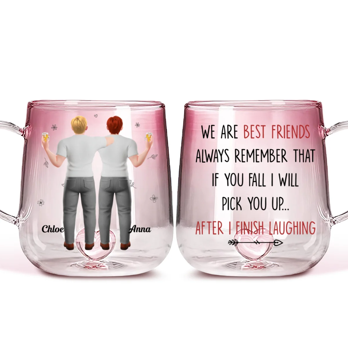 I Will Pick You After - Personalized Custom Pink Gradient Glass Mug - Image 5