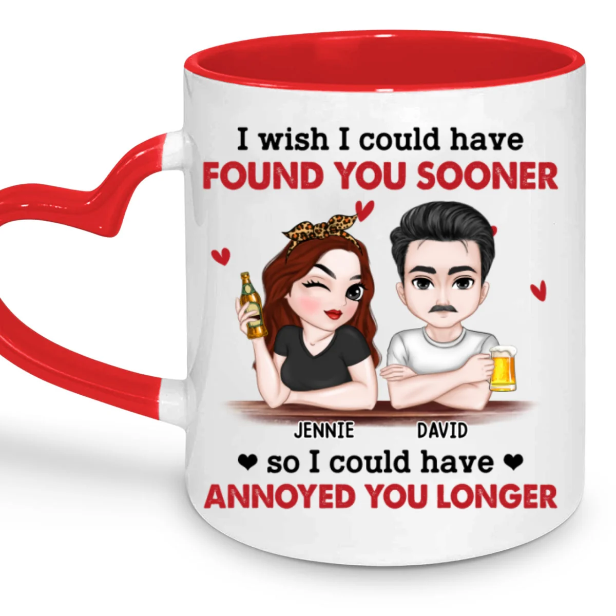 I Wish I Could - Personalized Custom Heart Handle Mug - Image 6