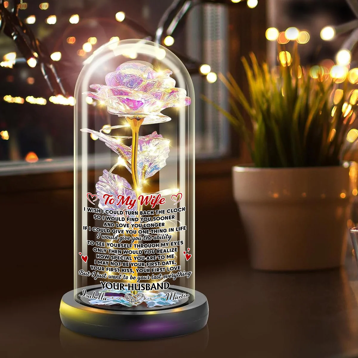 I Wish I Could Turn Back The Clock - Personalized Custom Sparkly Rose - Image 3