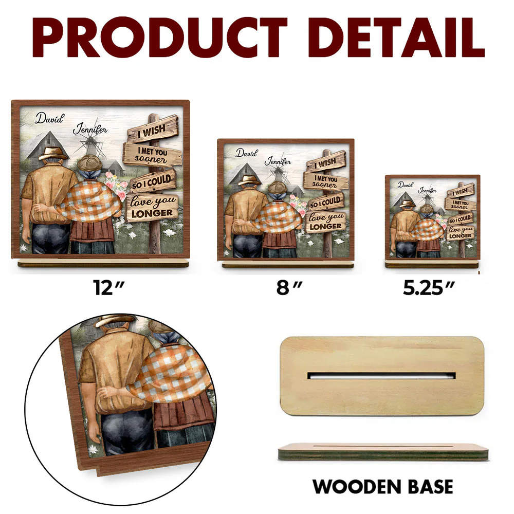 I Wish - Personalized Custom 2-Layer Wood Plaque With Flat Base - Image 4