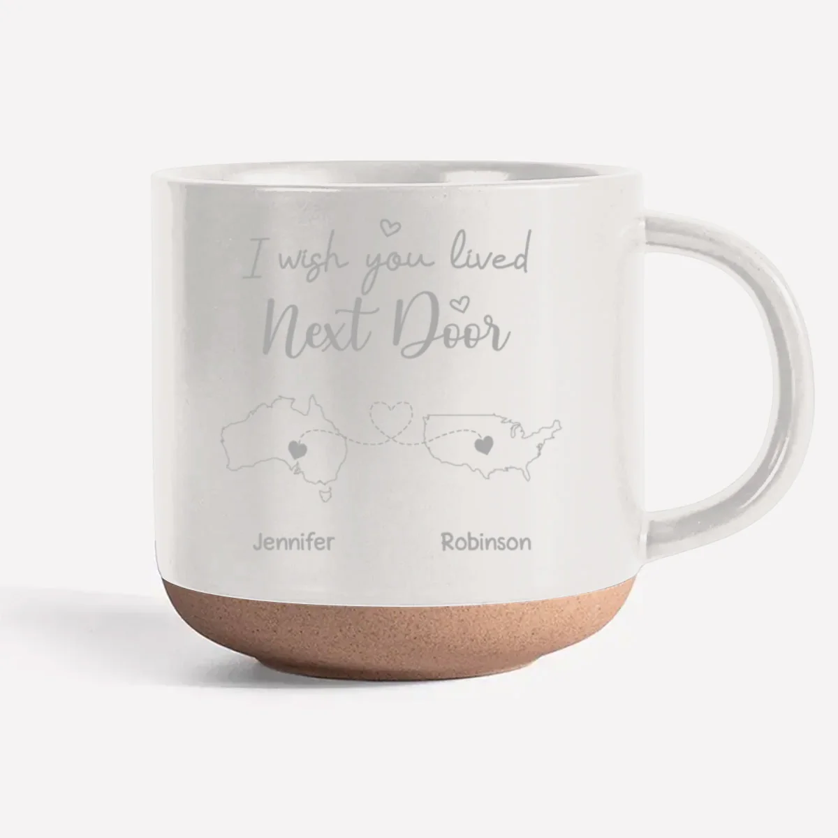 I Wish We Lived Close International - Personalized Custom Engraved Pottery Mug - Image 9