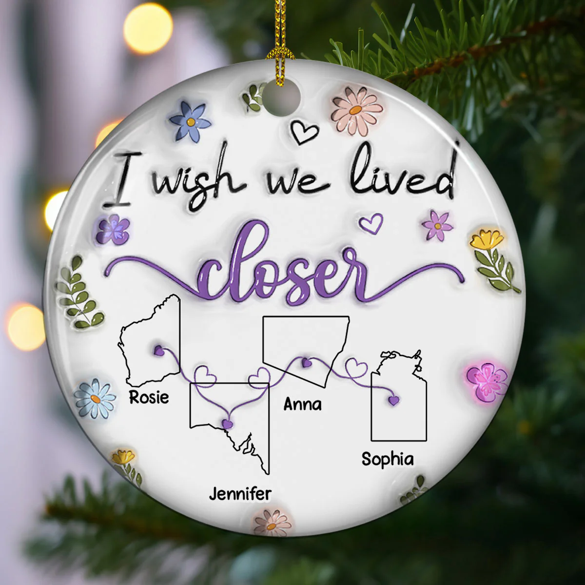 I Wish We Lived Closer Australia Version - Personalized Custom 3D Inflated Effect Ceramic Ornament - Image 3