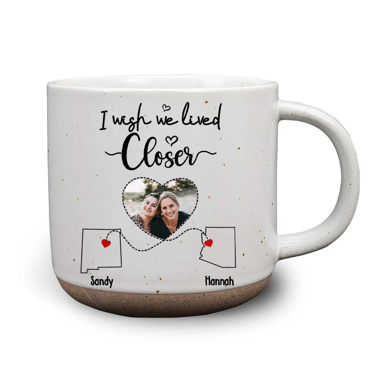 I Wish We Lived Closer Custom Photo - Personalized Custom Pottery Mug - Image 2