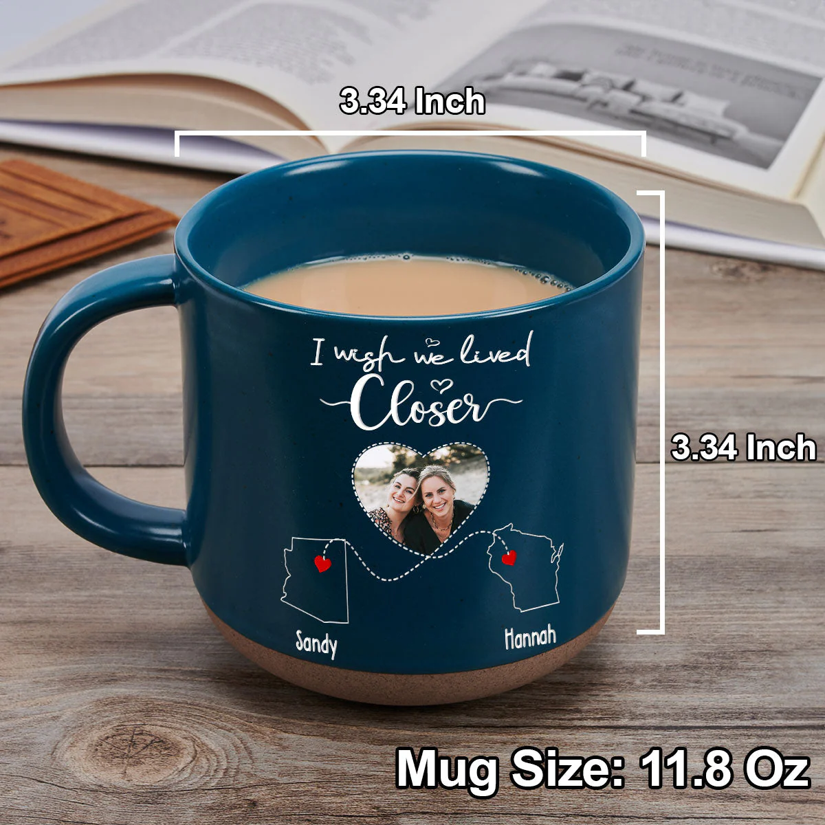 I Wish We Lived Closer Custom Photo - Personalized Custom Pottery Mug - Image 6