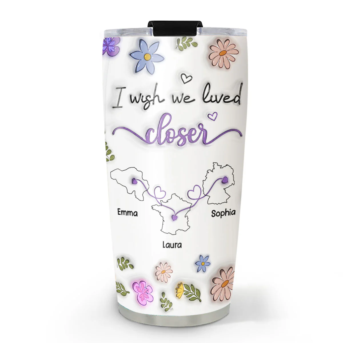 I Wish We Lived Closer More Friends Country Version - Personalized Custom 3D Inflated Effect Tumbler