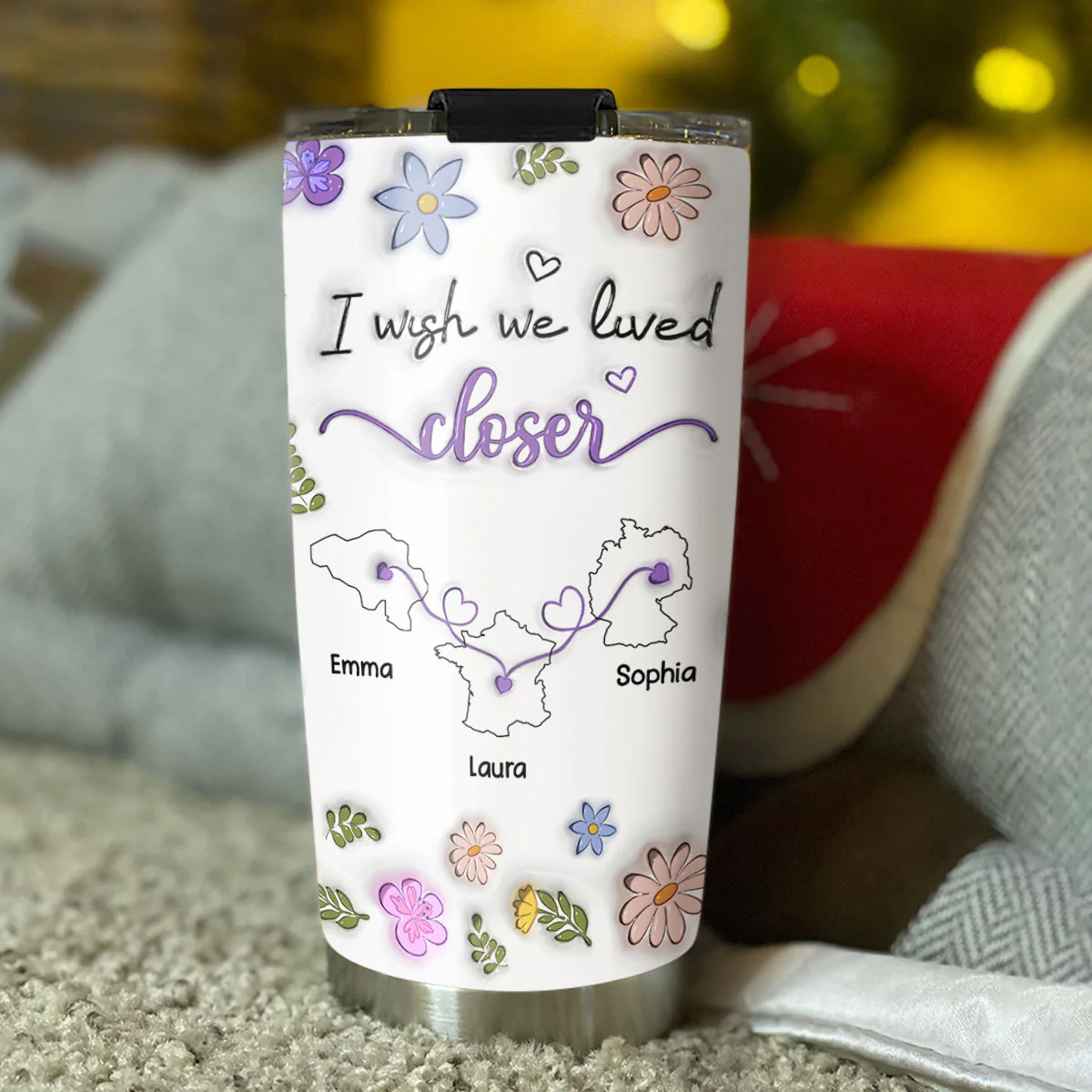 I Wish We Lived Closer More Friends Country Version - Personalized Custom 3D Inflated Effect Tumbler - Image 3