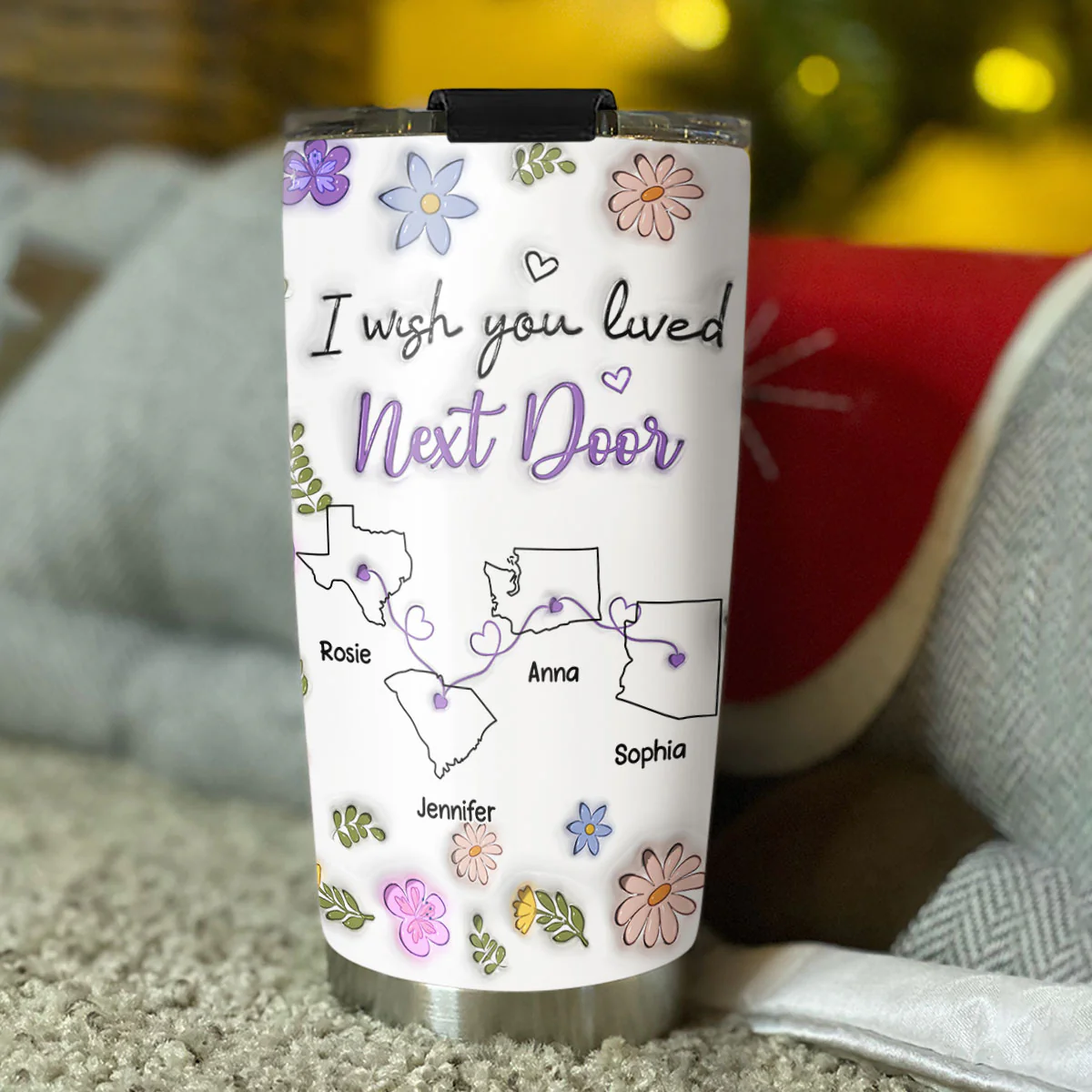 I Wish We Lived Closer More Friends Version - Personalized Custom 3D Inflated Effect Tumbler - Image 3