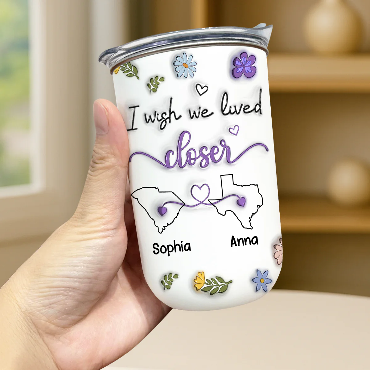 I Wish We Lived Closer - Personalized Custom 10oz Tumbler - Image 3