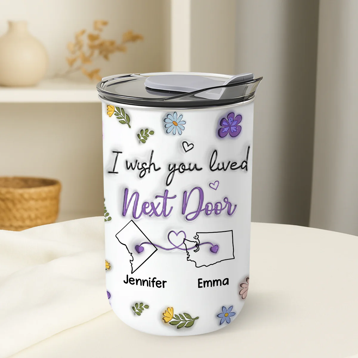 I Wish We Lived Closer - Personalized Custom 10oz Tumbler - Image 4