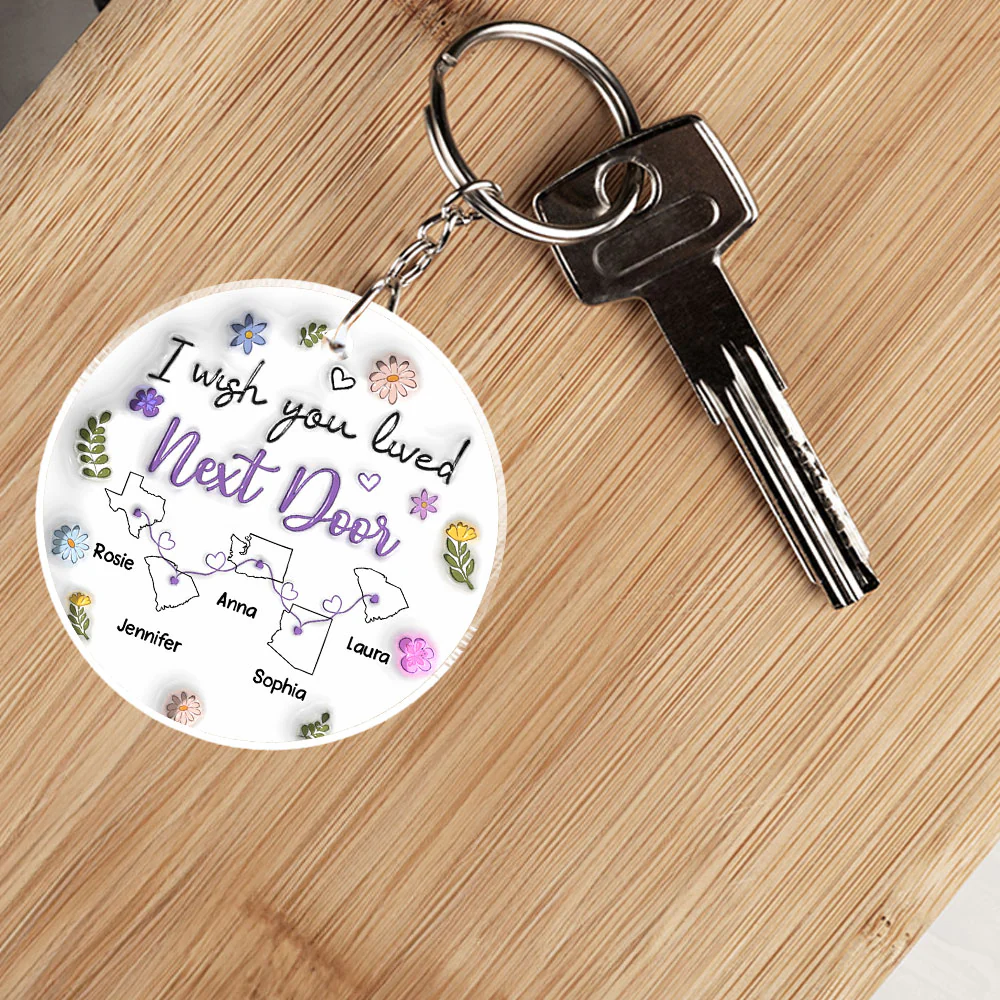 I Wish We Lived Closer - Personalized Custom 3D Inflated Effect Acrylic Keychain - Image 5