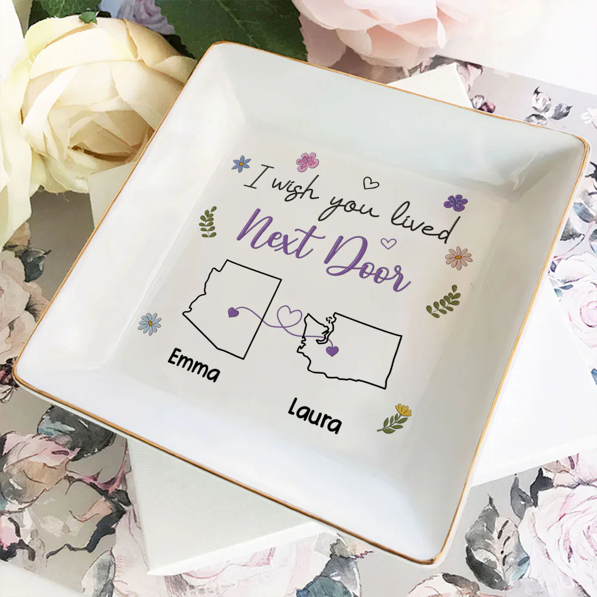 I Wish We Lived Closer - Personalized Custom 3D Inflated Effect Jewelry Dish - Image 3