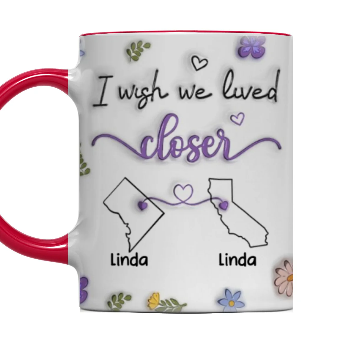 I Wish We Lived Closer - Personalized Custom Accent Mug - Image 10