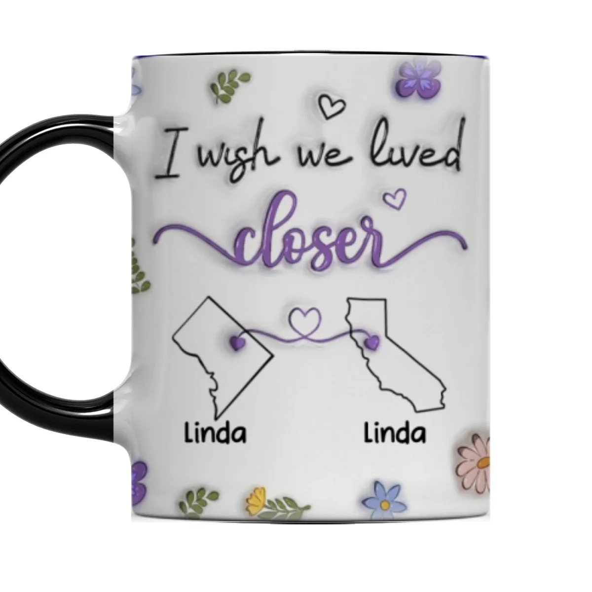I Wish We Lived Closer - Personalized Custom Accent Mug - Image 6