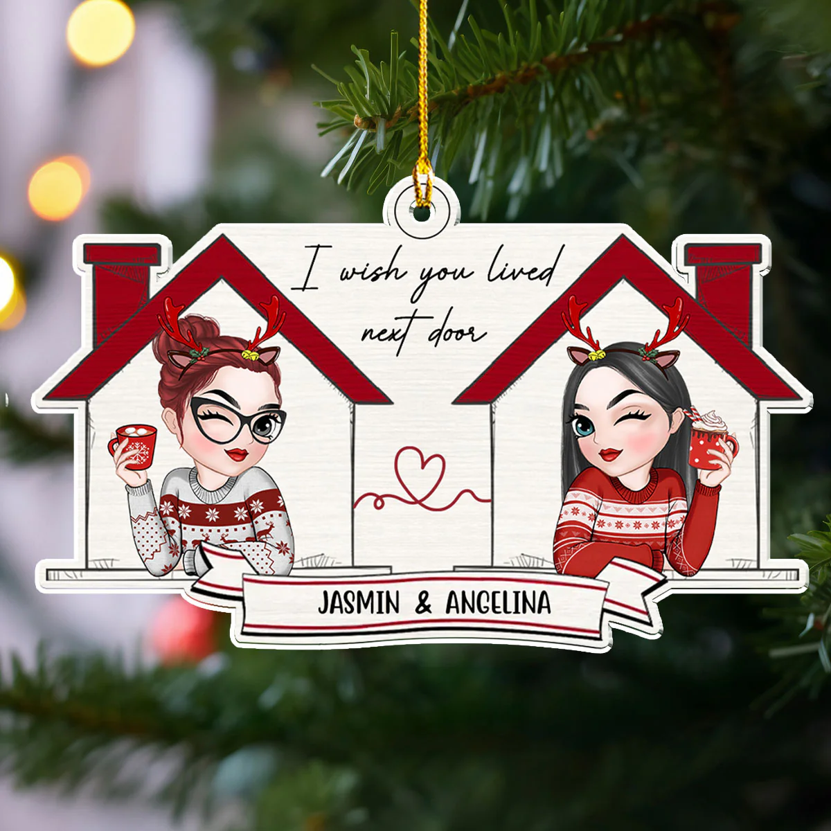 I Wish We Lived Closer - Personalized Custom Acrylic Ornament - Image 2