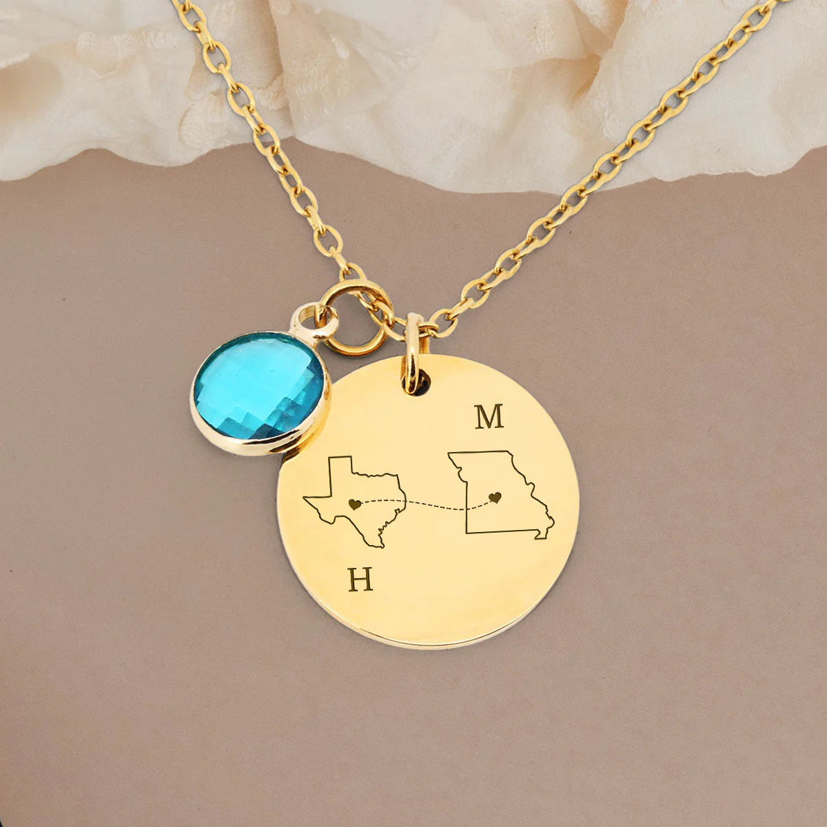 I Wish We Lived Closer - Personalized Custom Birthstone Necklace
