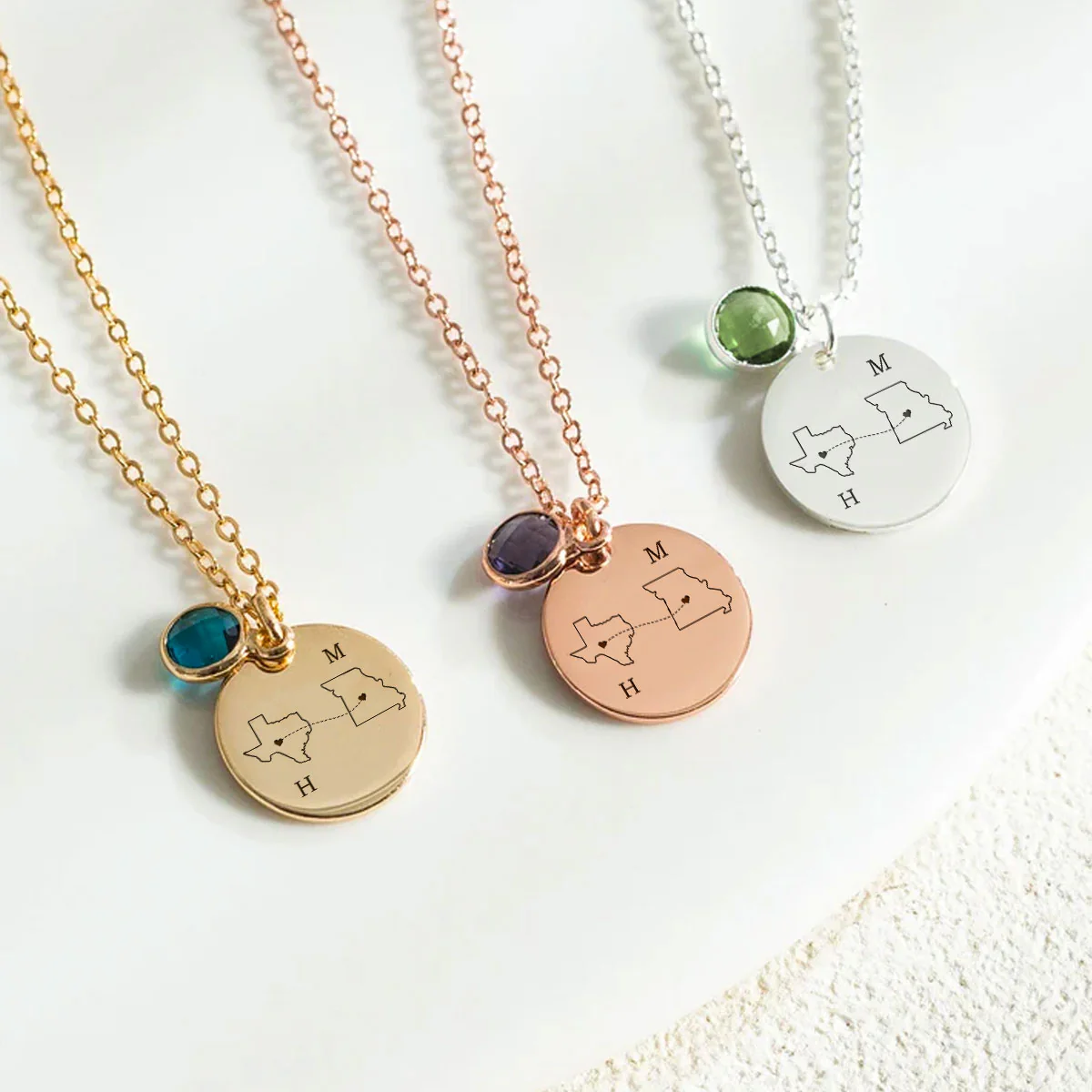 I Wish We Lived Closer - Personalized Custom Birthstone Necklace - Image 5