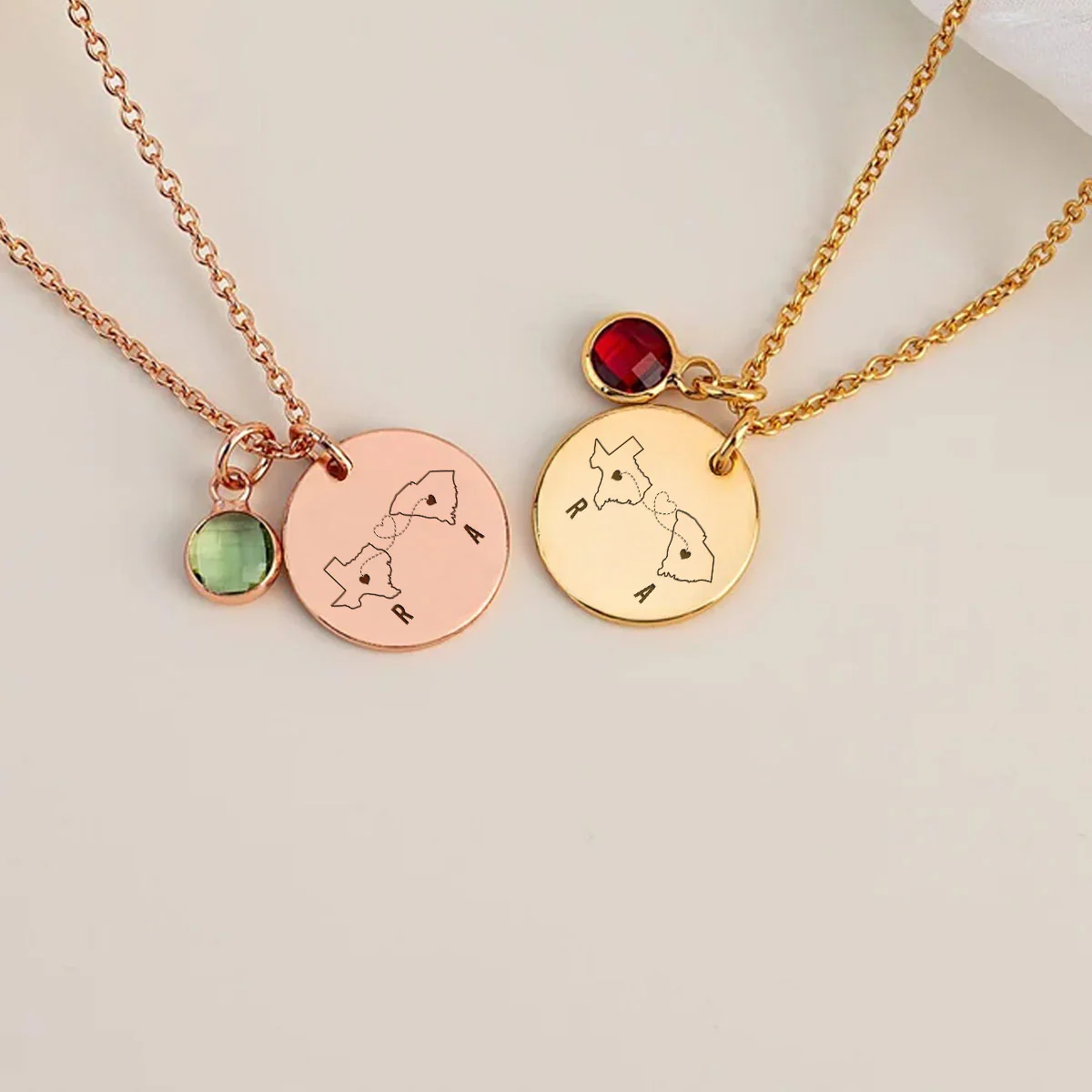I Wish We Lived Closer - Personalized Custom Birthstone Necklace With Message Card - Image 3
