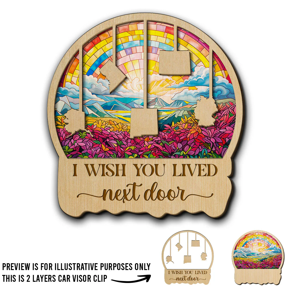 I Wish We Lived Closer - Personalized Custom Car Visor Clip - Image 4