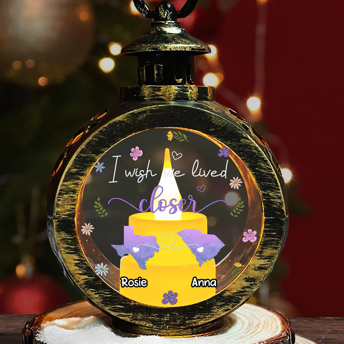 I Wish We Lived Closer - Personalized Custom Christmas Lantern