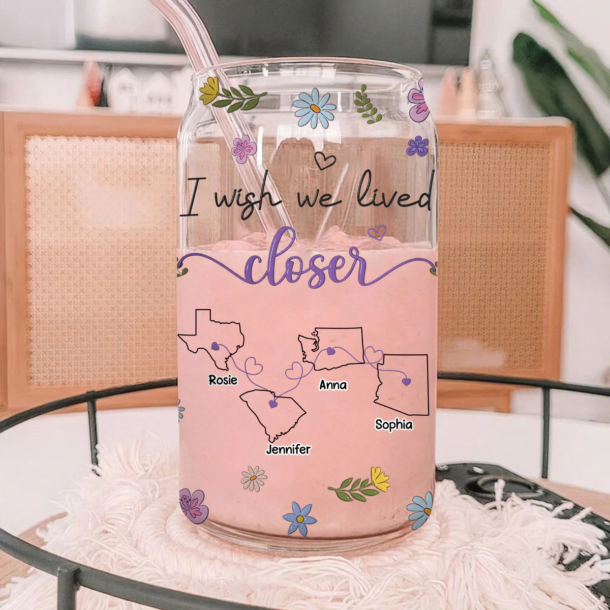 I Wish We Lived Closer - Personalized Custom Glass Can - Image 3