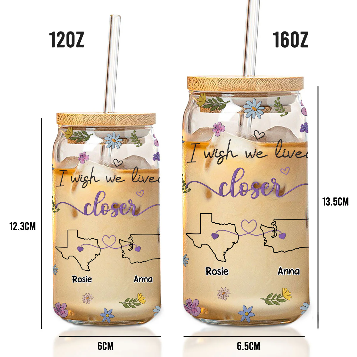 I Wish We Lived Closer - Personalized Custom Glass Can - Image 6