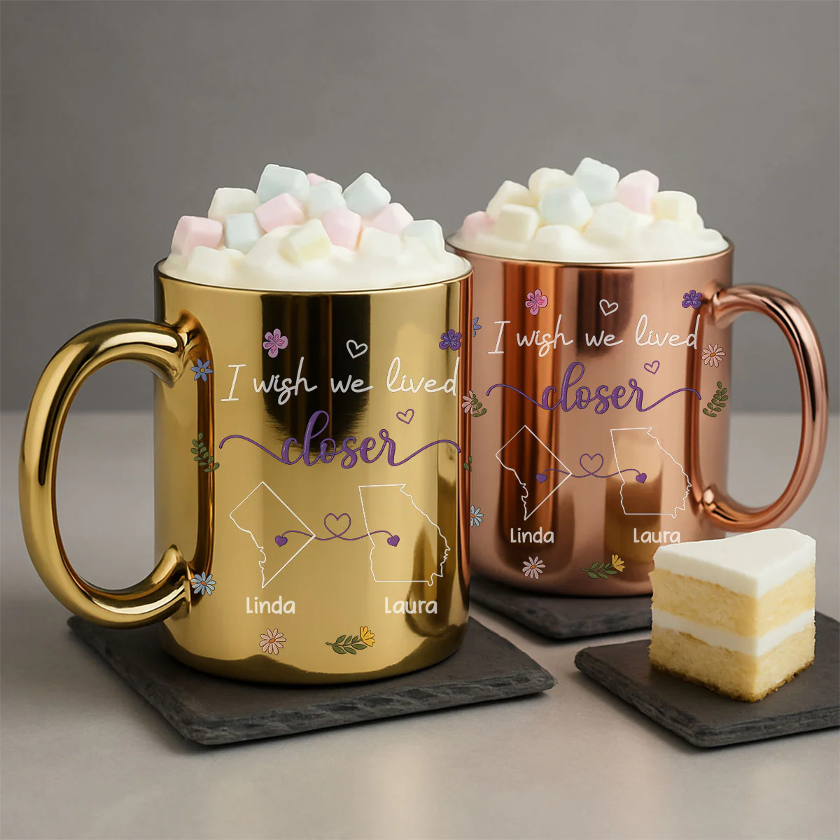 I Wish We Lived Closer - Personalized Custom Metallic Mug - Image 3