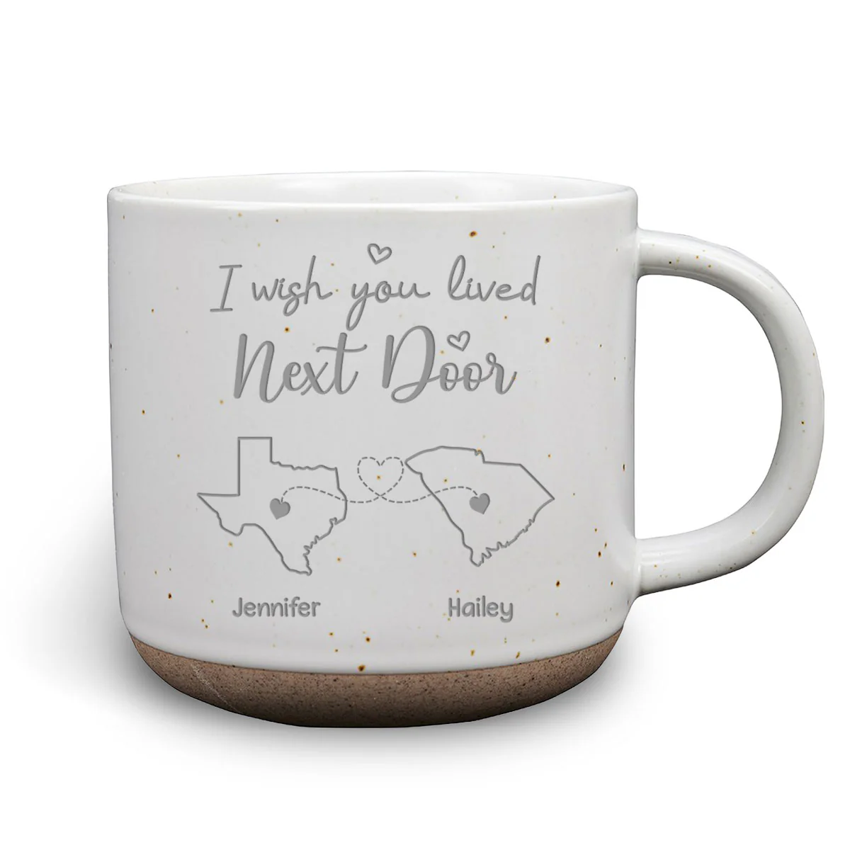 I Wish We Lived Closer - Personalized Custom Pottery Mug - Image 2