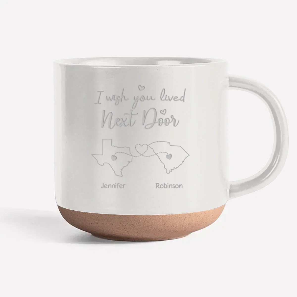 I Wish We Lived Closer - Personalized Custom Engraved Pottery Mug - Image 7