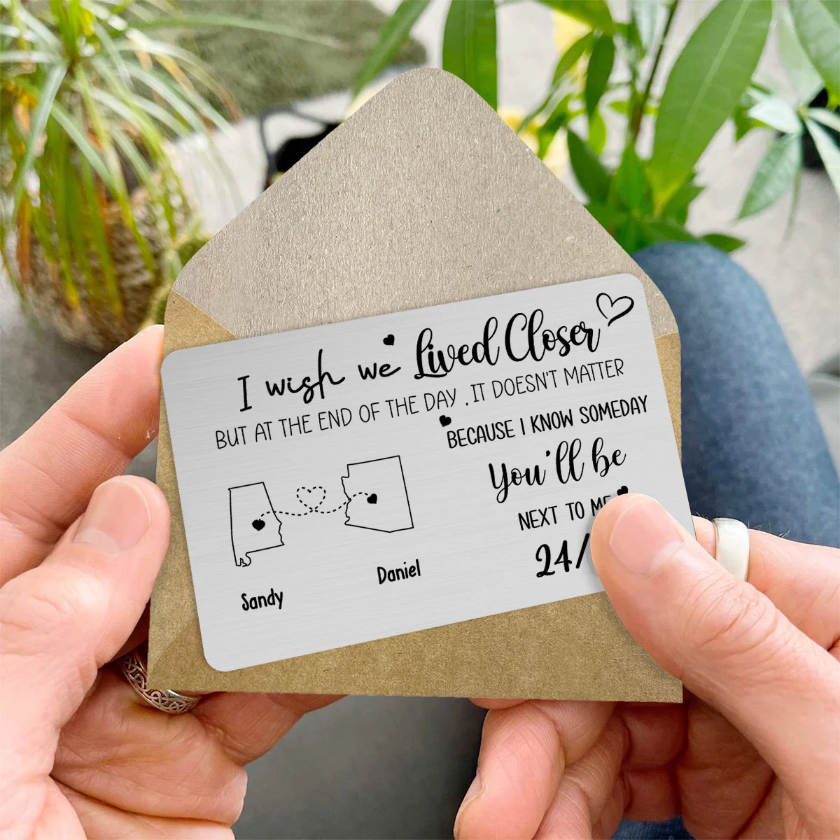 I Wish We Lived Closer - Personalized Custom Wallet Card - Image 10